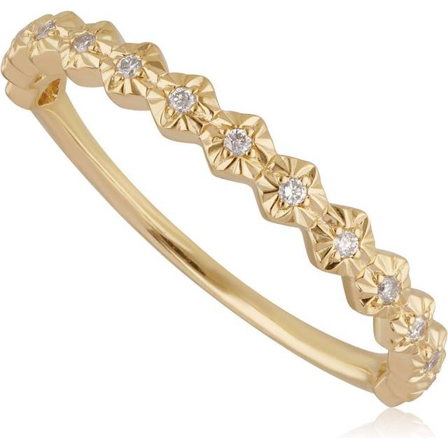 Half Eternity Diamond Band Ring In 9ct Yellow Gold