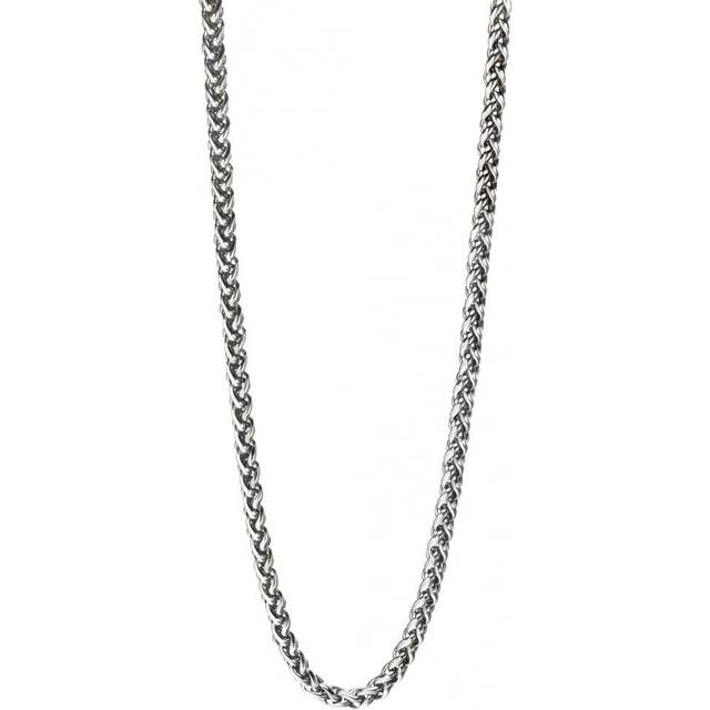 Fred Bennett Stainless Steel Plaited Chain Necklace N4209 - Silver