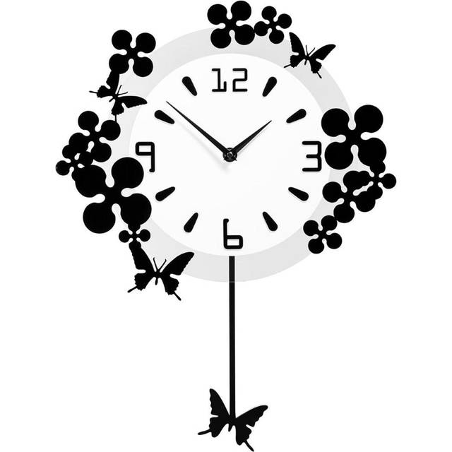 Premier Housewares - Flower and Butterflies Design Wall Clock
