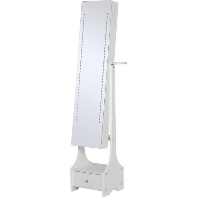 MDF LED Illuminated Glass Mirror Jewellery Cabinet White - Home Living | TJ Hughes