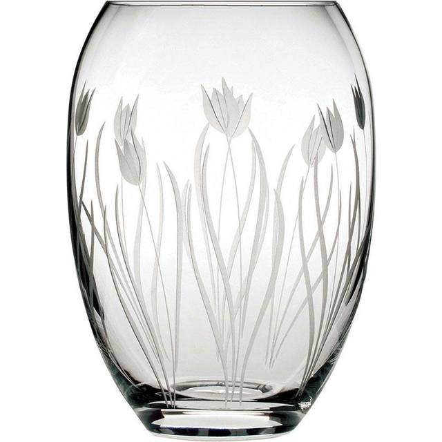 Royal Scot Crystal Wild Tulip Small Barrel Vase, 145mm