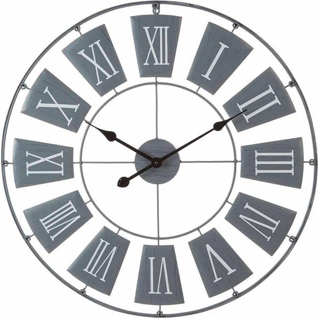 Interiors by Premier Grey Metal Large Wall Clock - One Size