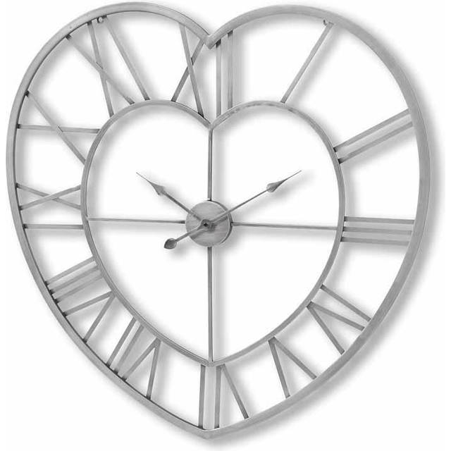 Silver Heart Skeleton Wall Clock - 89cm x 89cm