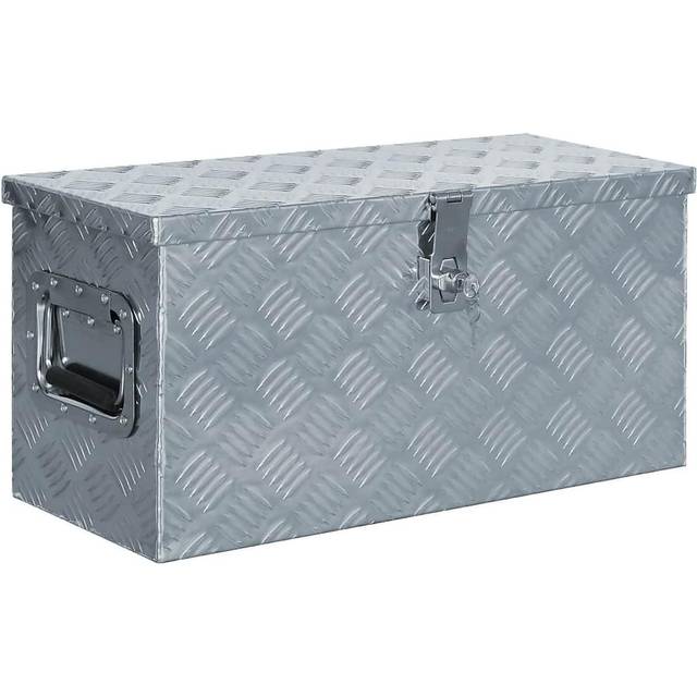 Förvaringslåda aluminium 61,5x26,5x30 cm silver