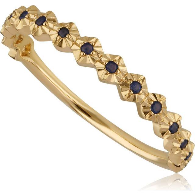 Half Eternity Sapphire Band Ring In 9ct Yellow Gold
