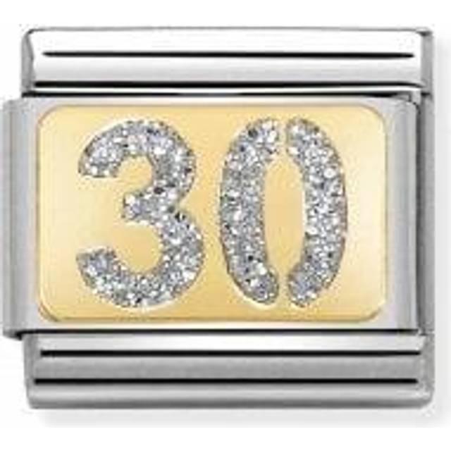Nomination Classic Gold 30 Silver Glitter Wedding &amp; Anniversary Ch