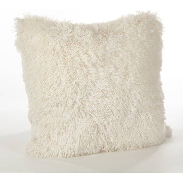 Saro Lifestyle 1601.I18S 18 in. Square Juneau Classic Faux Fur Pillow with Down Filled, Ivory