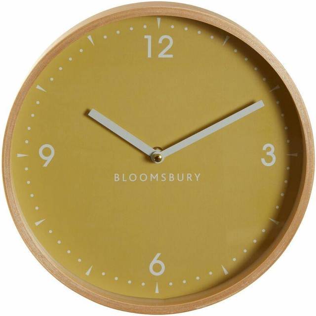 Interiors by Premier Modern Design Small Yellow Wall Clock, Sleek Clock In Kitchen, Compact And Lightweight Wall Clock For Indoor
