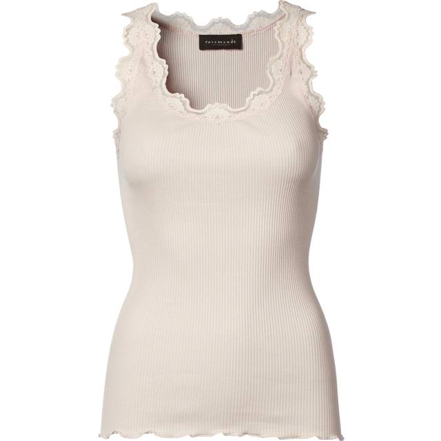 Rosemunde Silk top Regular W/vintage Lace Dam Toppar Stl. XS - Från Magasin - Lyserød (XS)
