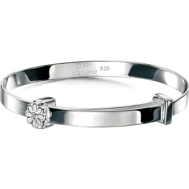 D For Diamond Silver Angel Baby Bangle - D8541