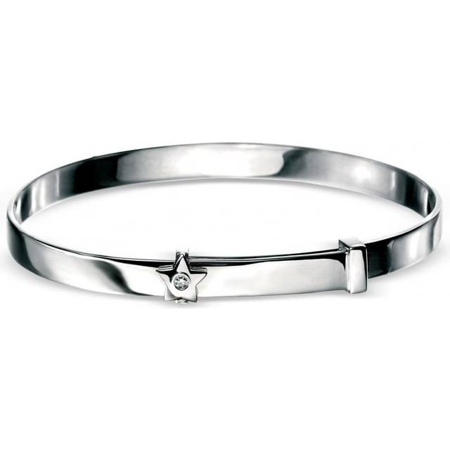 Sterling Silver Star Baby Bangle B772