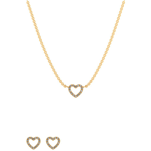 Smykkekæden Necklace Set - Gold/Transparent