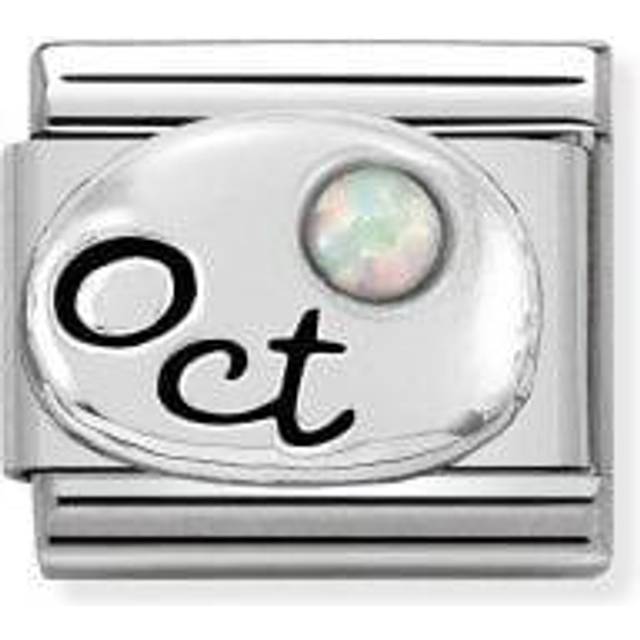 Nomination Classic Silver October White Opal Birthday &amp; Birthstone
