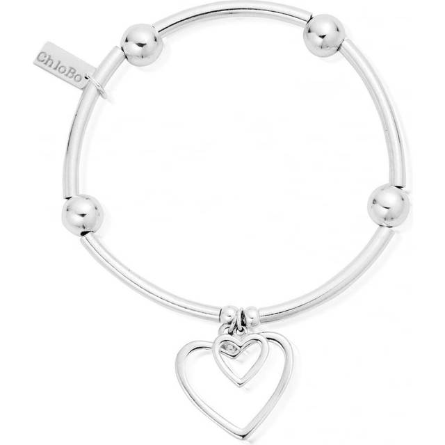 ChloBo Iconic Silver Tube Open Heart Bracelet SBNB007028