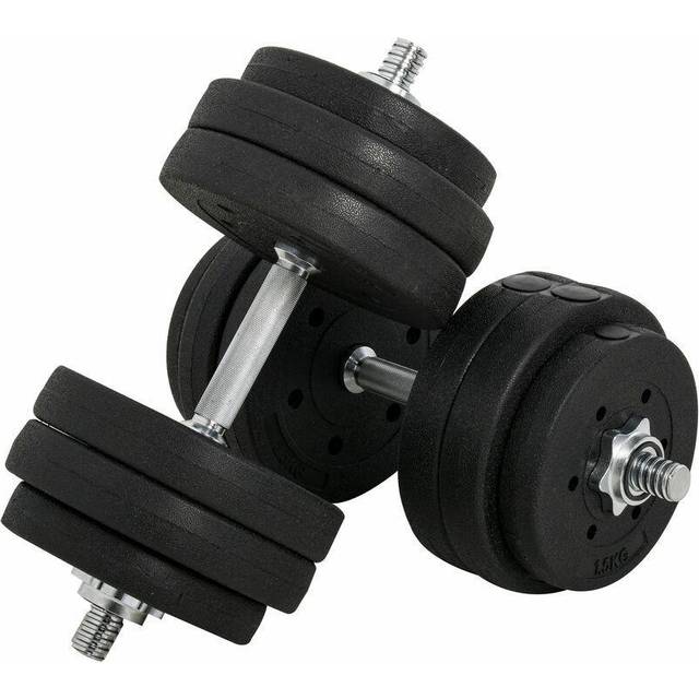 HOMCOM 30KG Adjustable Dumbbells Weight Set Hand Weight for Body Fitness | TJ Hughes