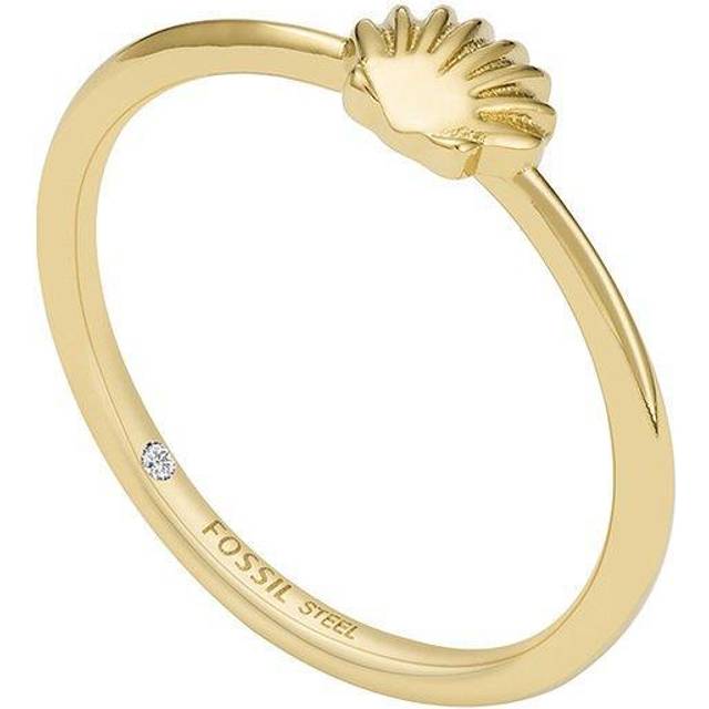 Fossil Georgia By The Shore Gold-Tone Shell Ring JF04064710 (M1/2)