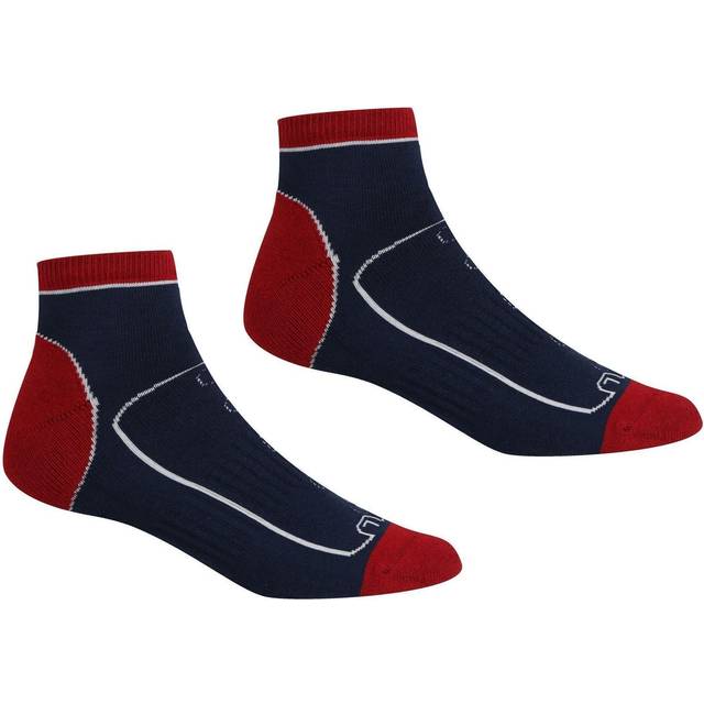 (9 UK-12 UK, Black/Dark Steel) Regatta Mens Samaris Trail Ankle Socks (Pack of 2)
