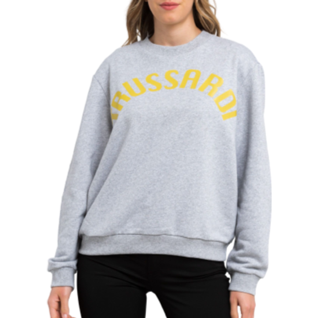 Trussardi, Sweatshirts & Hoodies, Dam, L, Casual Rund Hals Oversized Sweatshirt - gray (L)