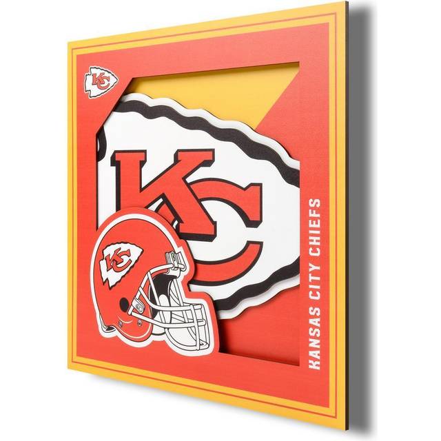 YouTheFan NFL Kansas City Chiefs 3D Logo Series Wall Art - 12x12