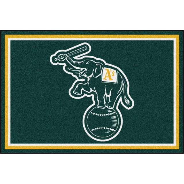 MLB  Oakland Athletics Elephant 5ft x 8 ft Plush Area Rug