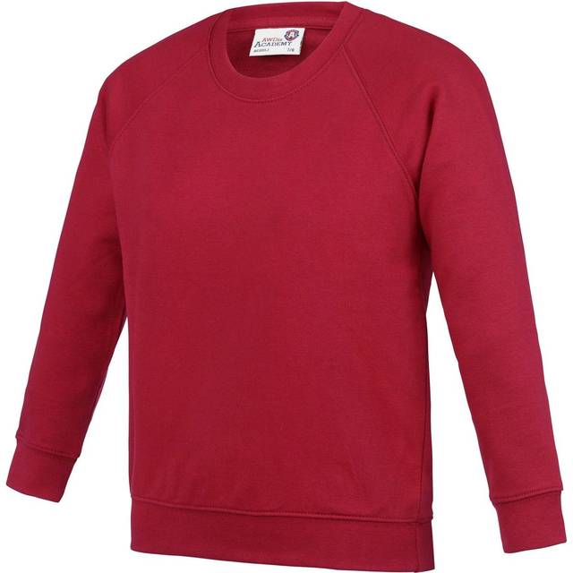 Academy Crew Neck Raglan School Sweatshirt Pack of 2 - Dark Red - 7-8 Years