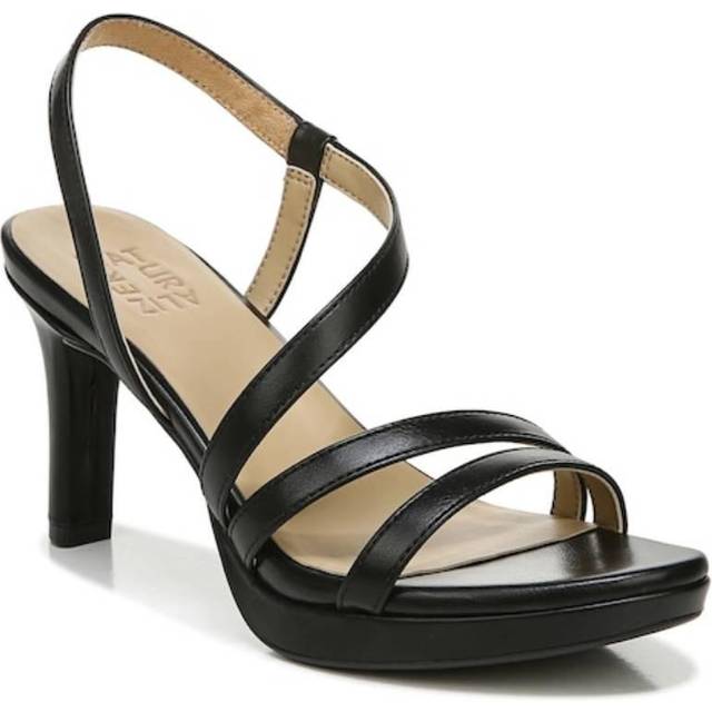 Naturalizer Brenta Strappy Sandals, Black Synthetic Microfiber, 9.0M Round Toe