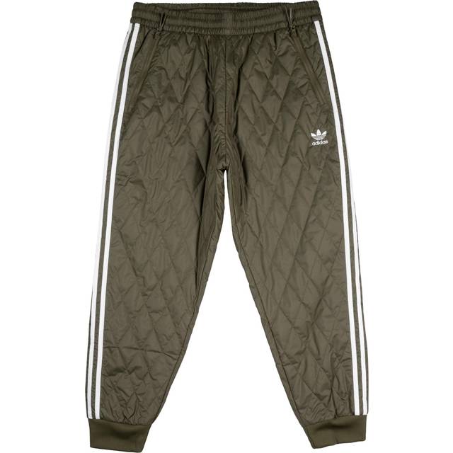 Adidas Originals Embroidered Logo Striped Quilted Casual Pants Men Bottoms Olive-Green H11431 M