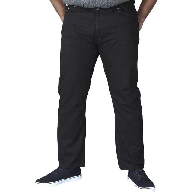 (42R, Black) Duke D555 Mens Balfour Big Tall King Size Stretch Elasticated Waist Jeans Black