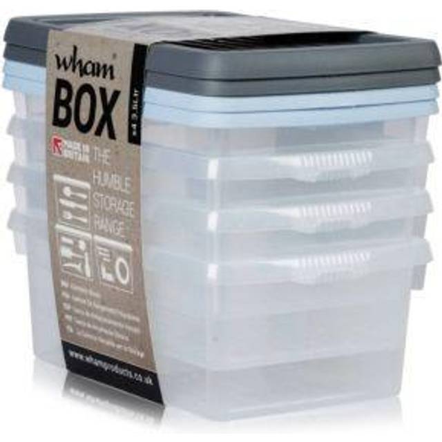 4 Pack 3.5L Storage Boxes - One Size