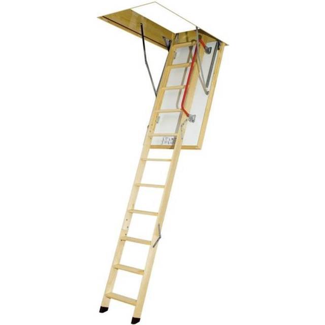 Fakro lofttrappe LTK Energy 60x130 hvid lem H=305cm træstige 3-delt u=0,68