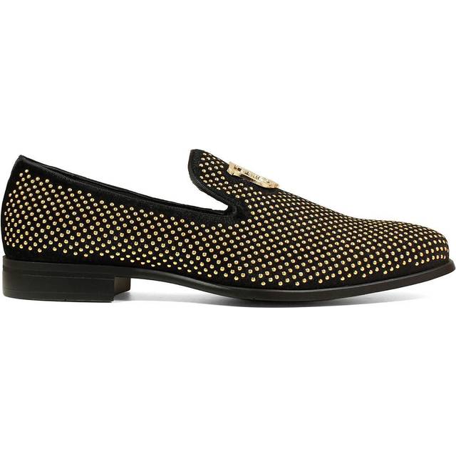 Stacy Adams Men's Swagger Studded Ornament Formal Smoking Loafers Black/Black - Size: 11.5 D-Width - 11 1/2 D-Width