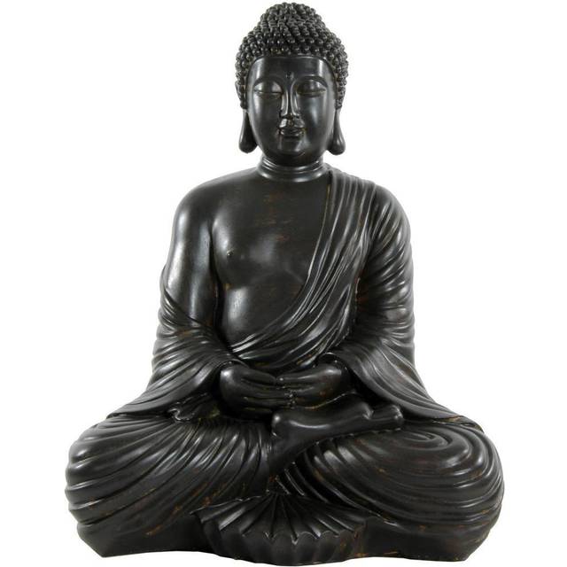"Oriental Furniture 17"""""""" Japanese Sitting Buddha Statue"