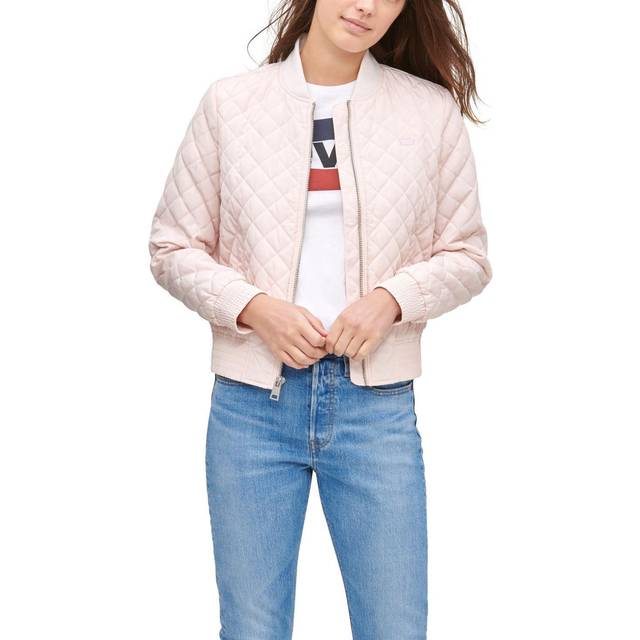 Levi's Dambomberjacka med rutmönster jacka, persika blush, liten, Persikrodnad, S