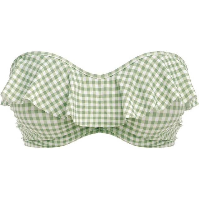 Freya Check In Bandeau Bikini Top In Green - 36DD