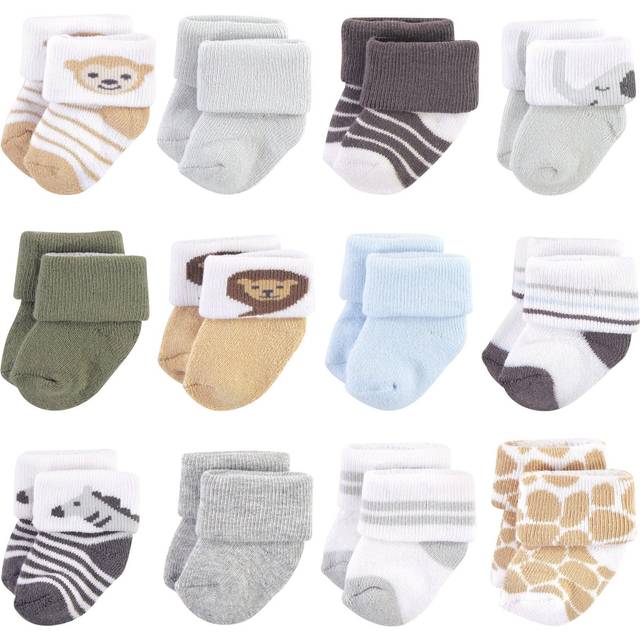 Hudson Baby baby boys Cotton Rich Newborn and Terry Casual Sock  Boy Safari  0-3 Months US