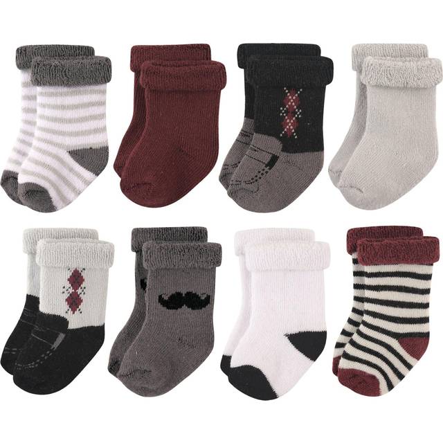 Hudson Baby Unisex Cotton Rich Newborn and Terry Socks  Gentleman Burgundy  12-24 Months US