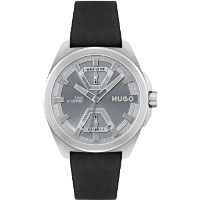 HUGO #EXPOSE Men's Leather Strap Watch