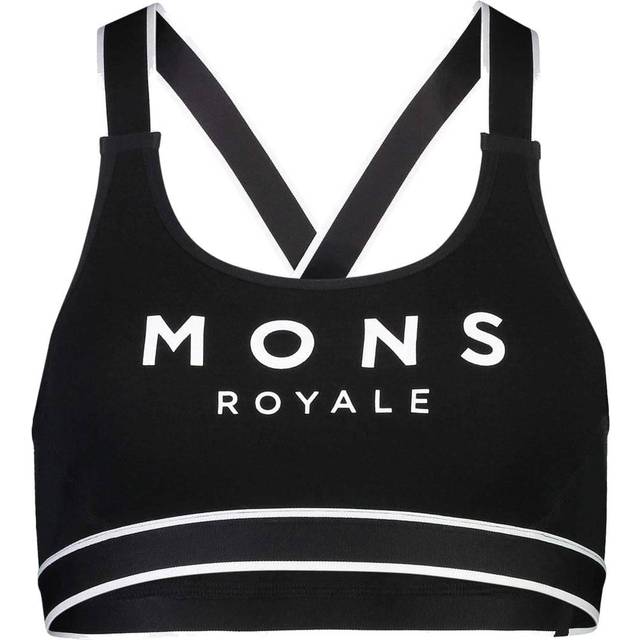 Mons Royale Stella X-Back Women's Merino Wool Sports Bra L Black
