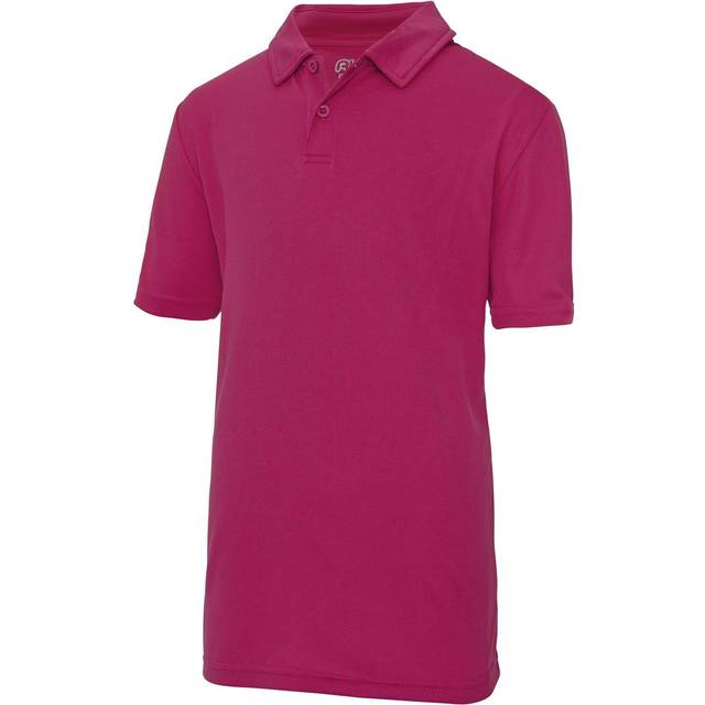 (12-13 Years, Hot Pink) Just Cool Kids Unisex Sports Polo Plain Shirt