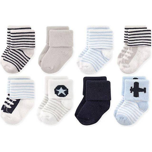 Luvable Friends baby boys Newborn and Terry Socks  Airplane  6-12 Mont