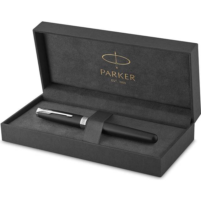 Parker Sonnet Rollerball Pen | Matte Black Lacquer with Palladium Trim | Fine Point Black Ink | Gift Box