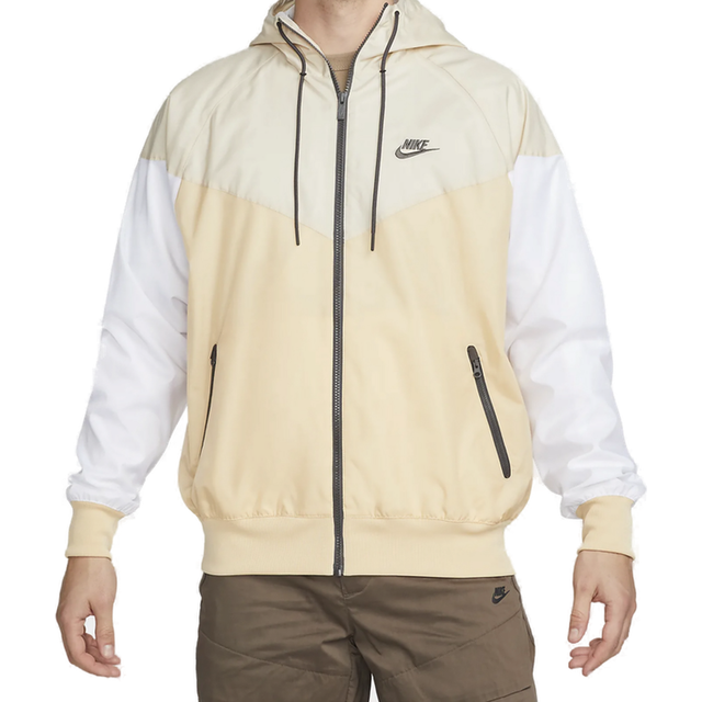 Nike, Light Jackets, male, Beige, XL, Sportswear Windrunner Hooded Jacket White