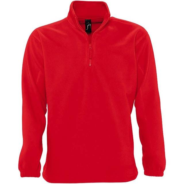 (2XL, Red) SOLS Ness Unisex Zip Neck Anti-Pill Fleece Top