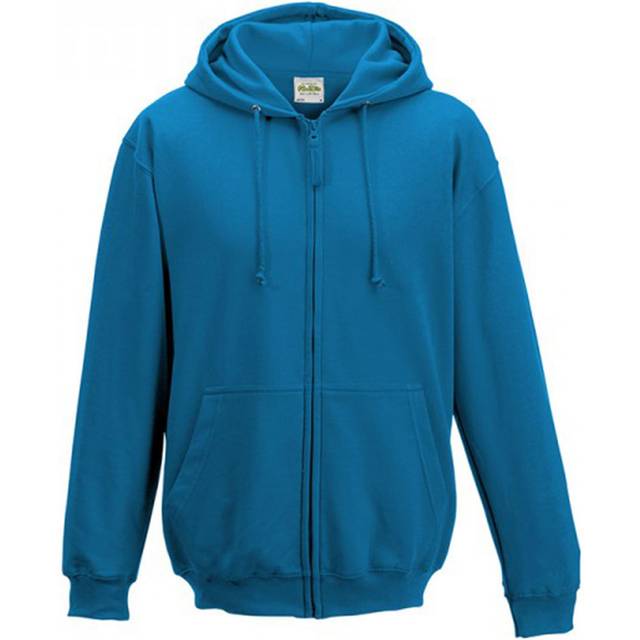 (S, Sapphire Blue) Awdis Plain Mens Hooded Full Zip Hoodie / Zoodie