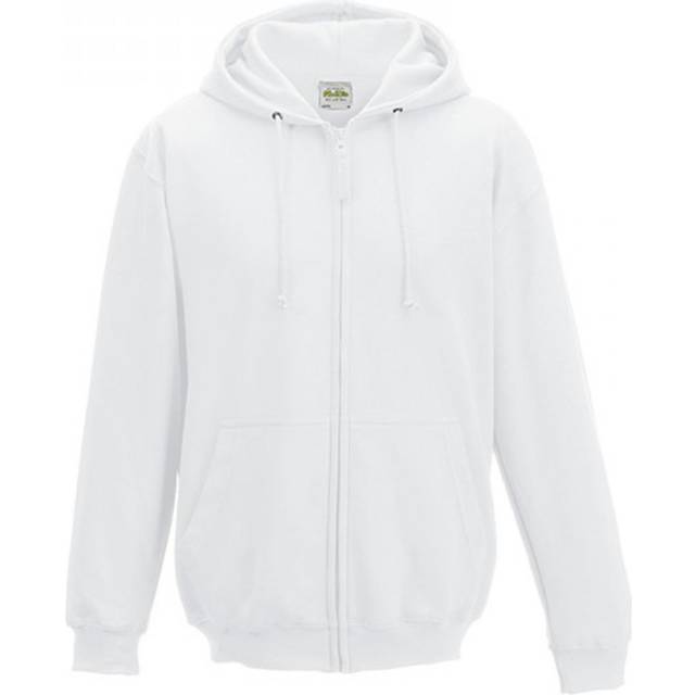 (XL, Arctic White) Awdis Plain Mens Hooded Full Zip Hoodie / Zoodie