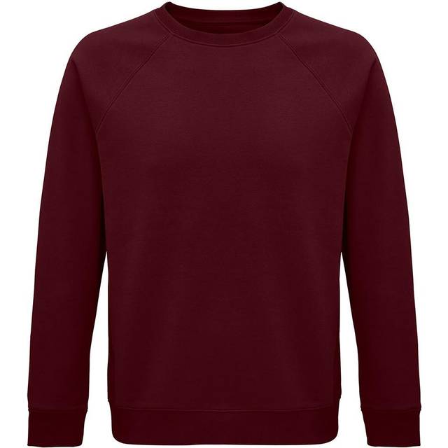 (XL, Burgundy) SOLS Unisex Adult Space Organic Raglan Sweatshirt