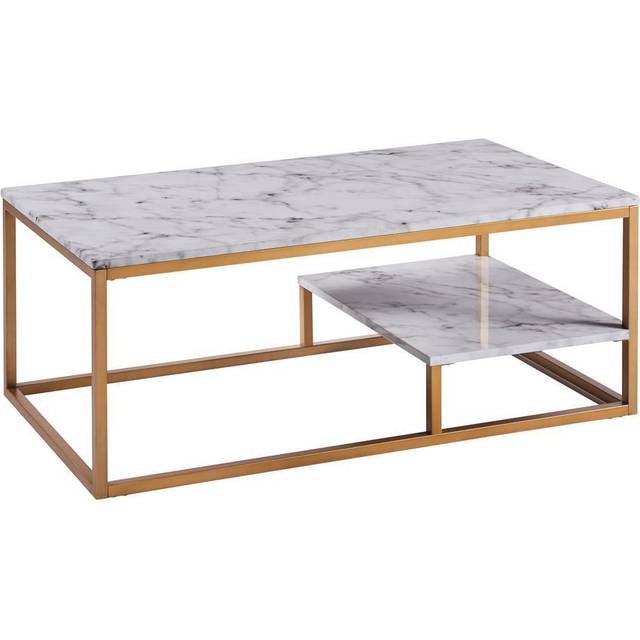Versanora Marmo Soffbord, trä, konstgjord marmor/mässing, 102,24 x 50,8 x 40,64