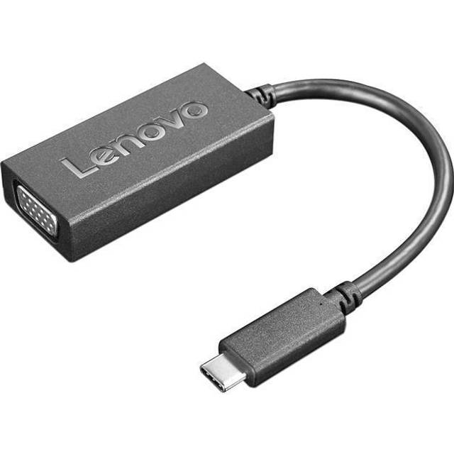 Lenovo - USB/VGA-adapter - 24 pin USB-C (hane) till HD-15 (VGA) (hona) - 1920 x 1200 (WUXGA) stöd - CRU
