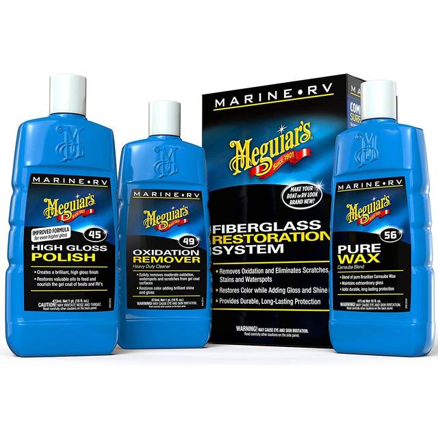 Marine RV 49 Boat Restoration System M4965 Kit contains Oxidation Remover High Gloss Polish and Pure Wax