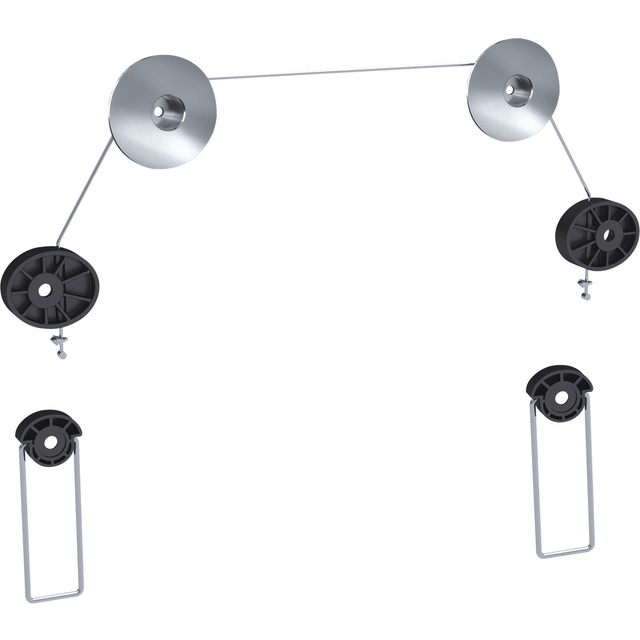 QualGear Universal Ultra Slim Low Profile Picture Hanging Style Wire Rope Stainless Steel Wall Mount for LED TV Upto 37-70-Inch